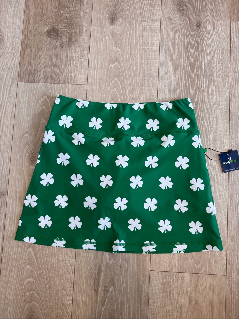 Ready Golf Green Clover Print Skort